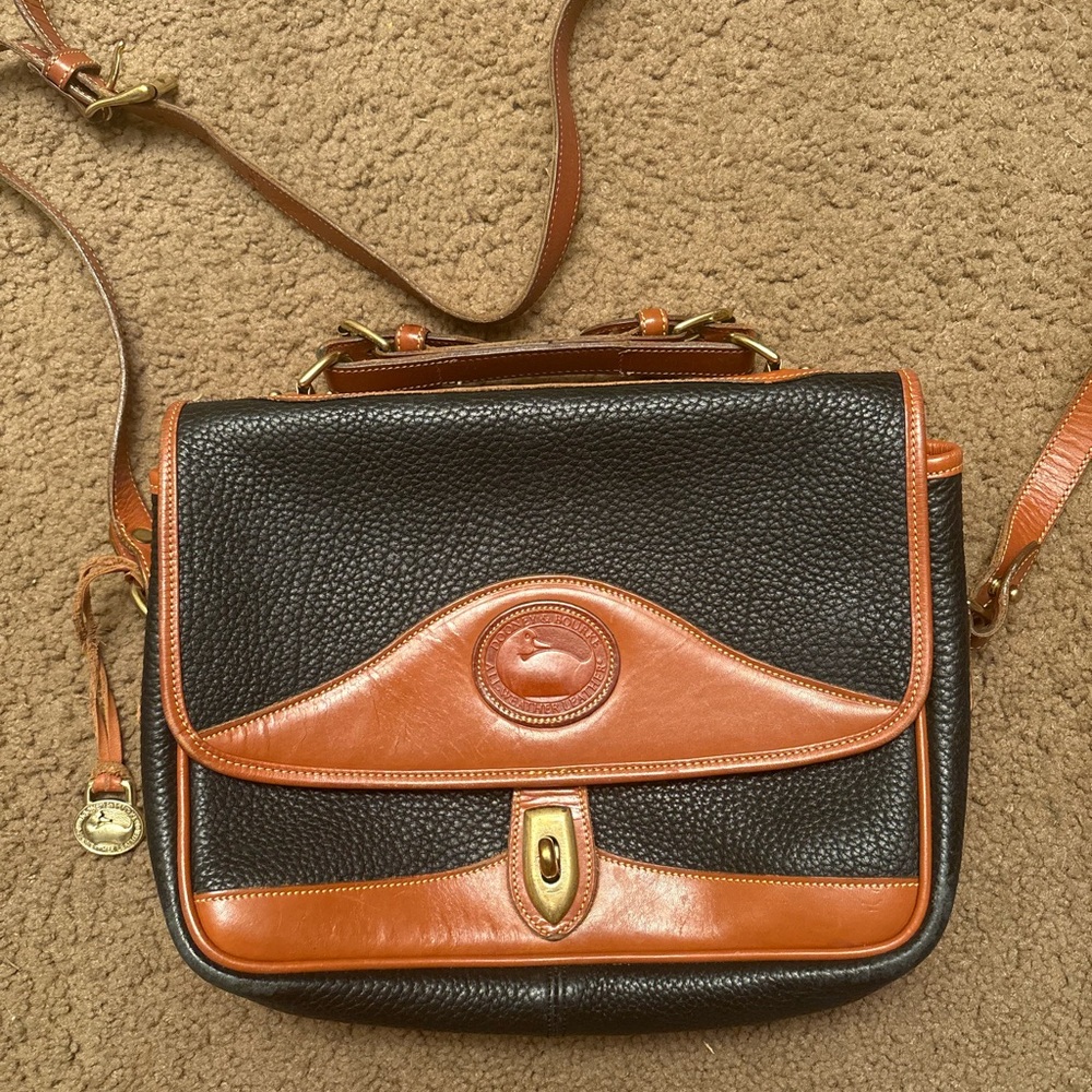 Dooney & Bourke Black and Brown Crossbody Bag